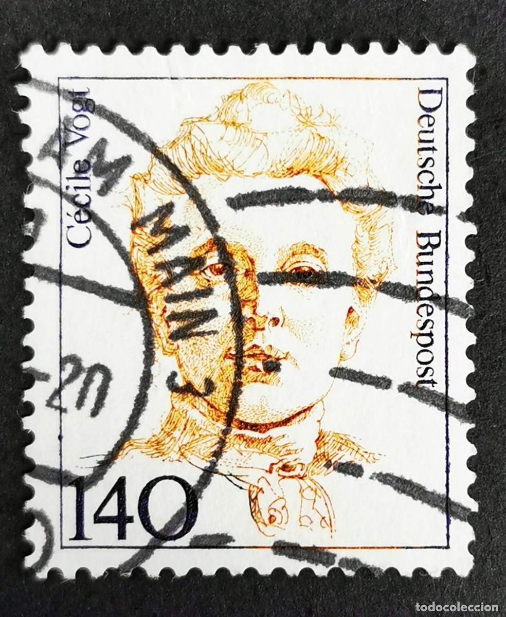 Sellos: Sello Alemania R. Federal 1989, Mujeres alemanas: C&eacute;cile Vogt (1875-1962), 140 Pf. Michel: DE 1432