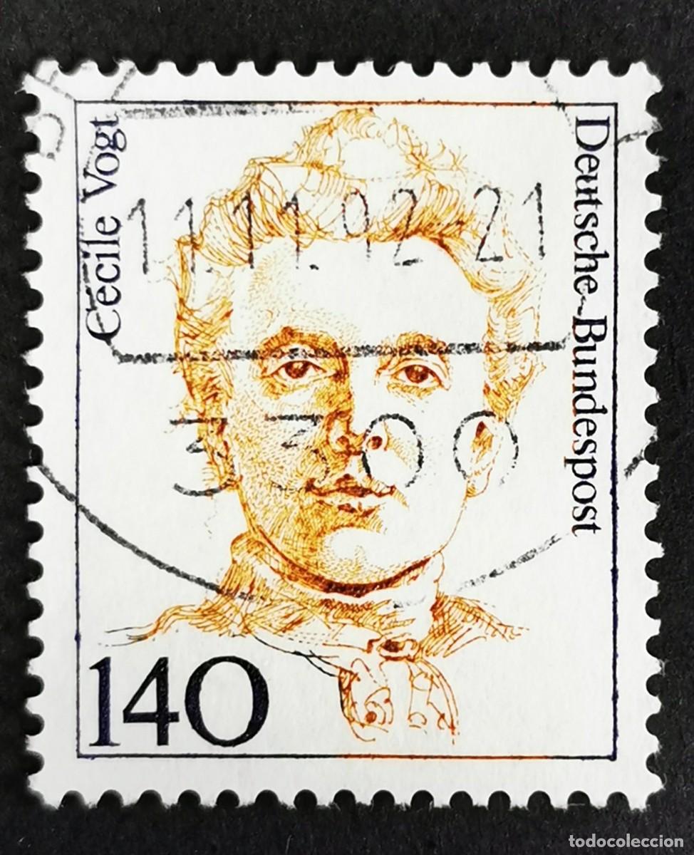 Sellos: Sello Alemania R. Federal 1989, Mujeres alemanas: C&eacute;cile Vogt (1875-1962), 140 Pf. Michel: DE 1432