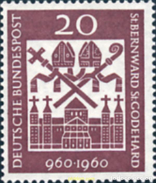 Sellos: 150076 MNH ALEMANIA FEDERAL 1960 MILENARIO DEL NACIMIENTO DE SAN BERNARDO Y SAN GODEHARD