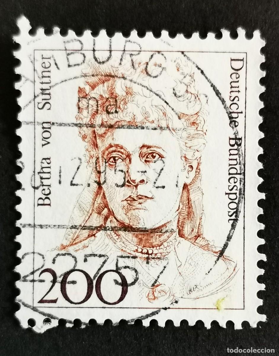 Sellos: Sello Alemania R. Federal 1991, Mujeres alemanas: Bertha von Suttner, 200 Pf. Michel: DE 1498