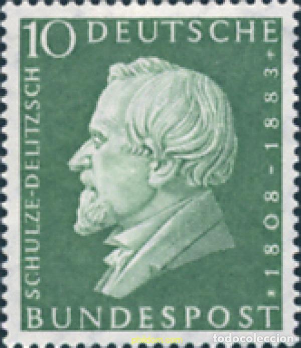 Sellos: 150058 MNH ALEMANIA FEDERAL 1958 150 ANIVERSARIO DEL NACIMIENTO DE HERMANN SCHULZE-DELITZSCH