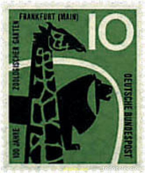 Sellos: 64890 MNH ALEMANIA FEDERAL 1958 CENTENARIO PARQUE ZOOLOGICO DE FRANKFURT