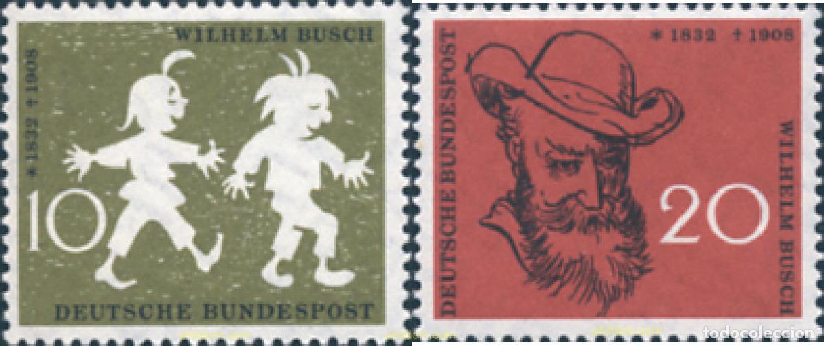 Sellos: 150052 MNH ALEMANIA FEDERAL 1958 50 ANIVERSARIO DE LA MUERTE DE WILHELM BUSCH