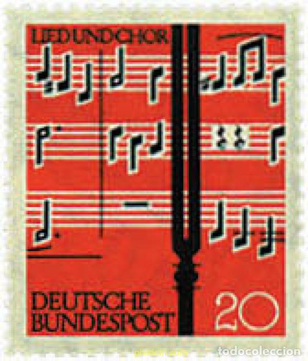 Sellos: 64903 MNH ALEMANIA FEDERAL 1962 FESTIVAL DE MUSICA &rdquo;CANTOS Y COROS&rdquo;