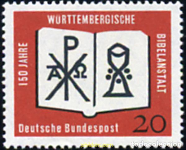Sellos: 150086 MNH ALEMANIA FEDERAL 1962 150 ANIVERSARIO DE LA ESCUELA BIBLICA DE W&Uuml;RTTEMBERG
