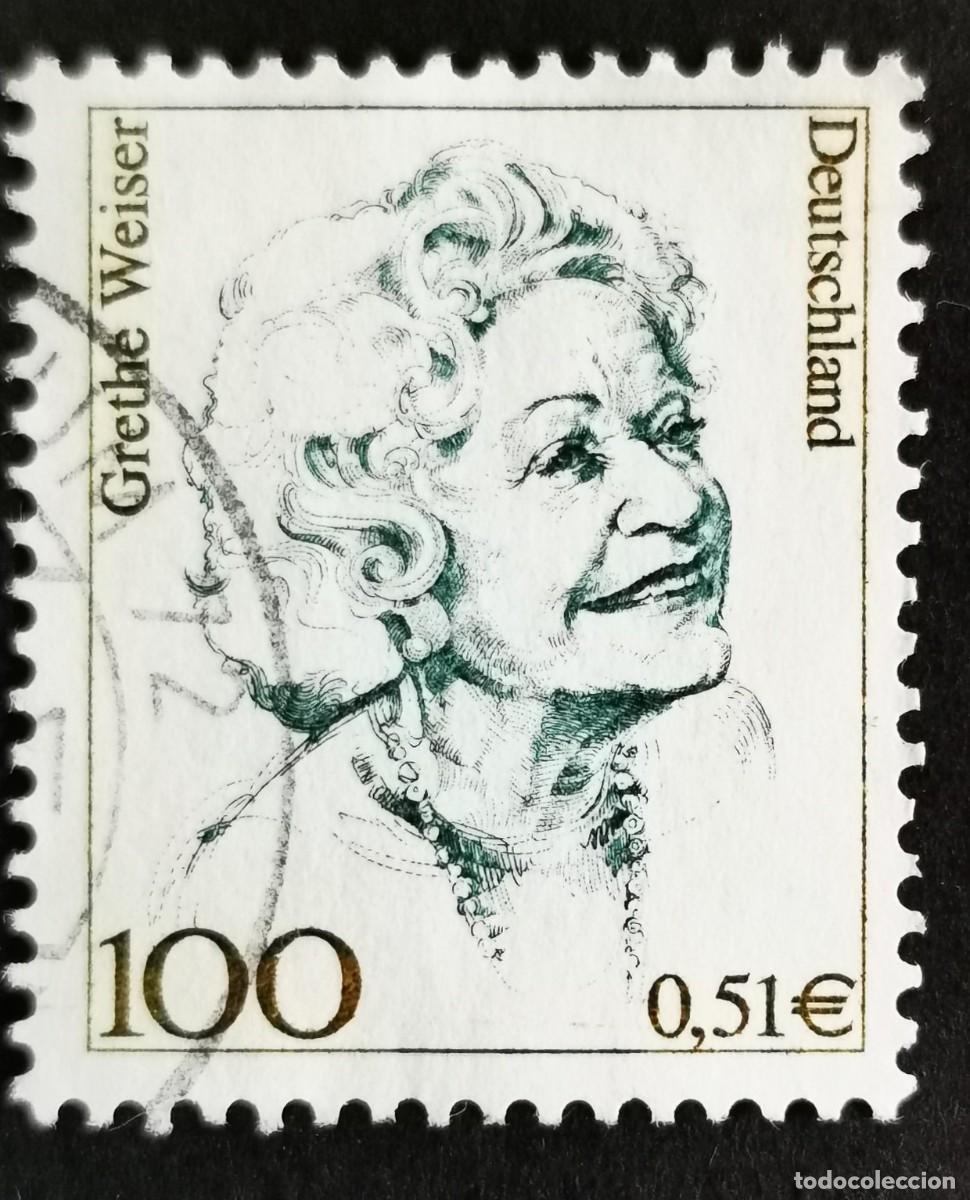 Sellos: Sello Alemania R. Federal 2000, Mujeres alemanas: Grethe Weiser (1903-1970), 100 Pf. Michel: DE 2149