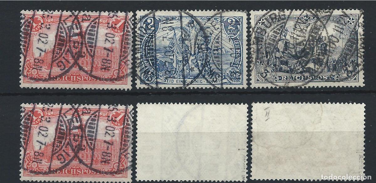 Sellos: Allemagne Empire N&deg;61/63 Obl (FU) 1900 - Symboles de l'Empire (N&deg;62/63 sign&eacute;)