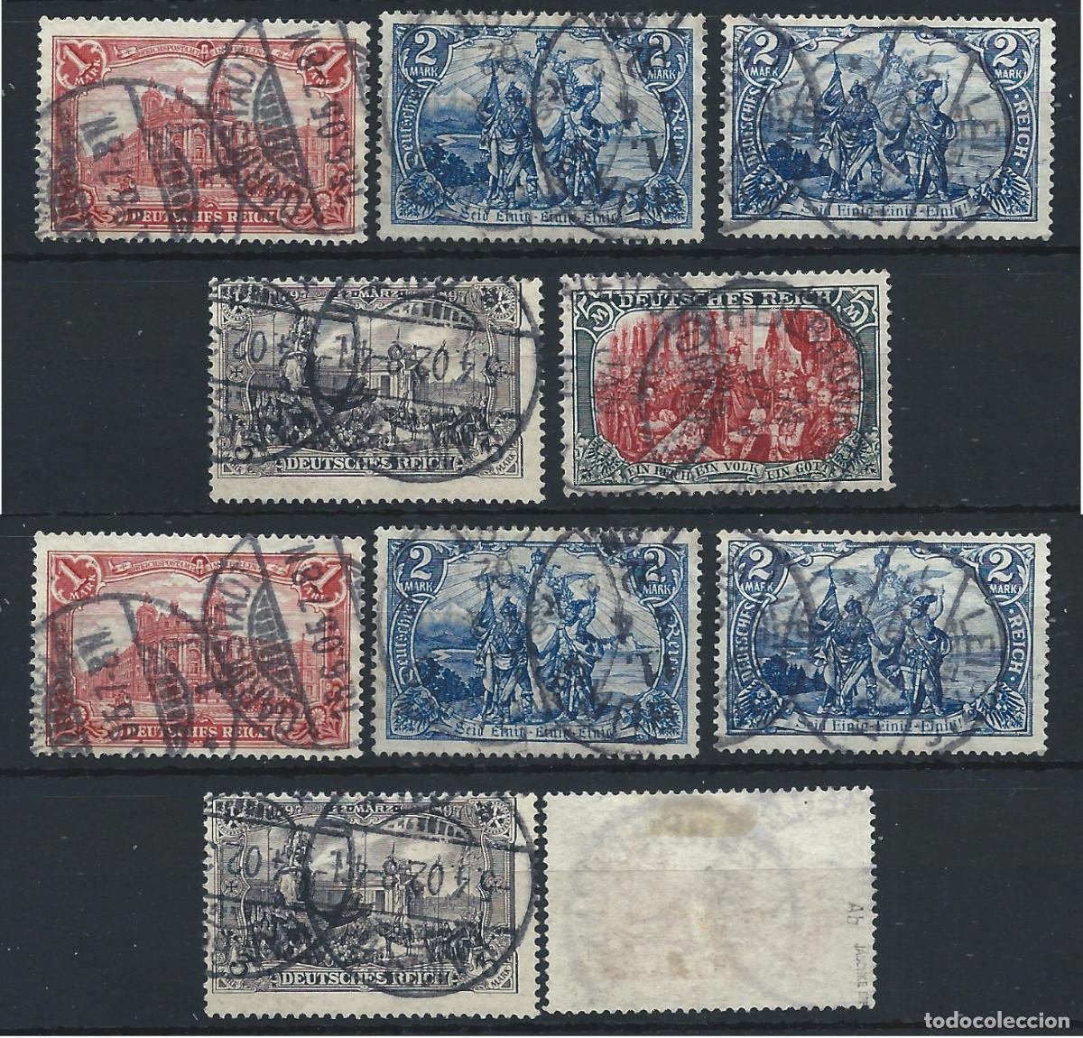 Sellos: Allemagne Empire N&deg;76/80 Obl (FU) 1902 - Symboles de l'Empire (N&deg;80 sign&eacute;)