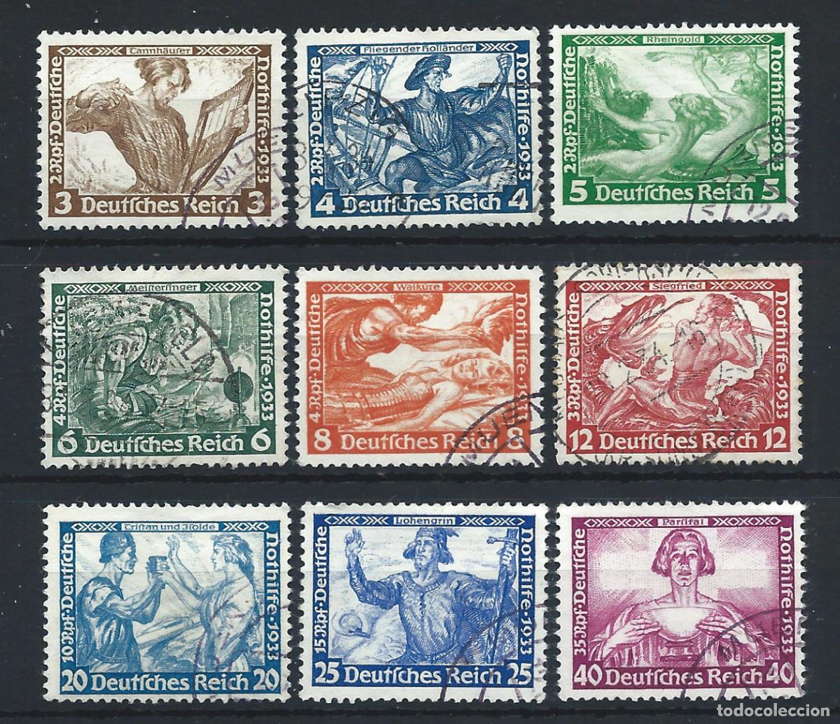 Sellos: Allemagne Empire N&deg;470/78 Obl (FU) 1933- &OElig;uvres musicale de Wagner (bis)