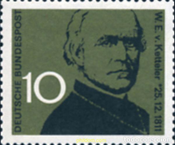 Sellos: 150083 MNH ALEMANIA FEDERAL 1961 150 ANIVERSARIO DEL NACIMIENTO DEL ARZOBISPO W. E. VON KETTELER
