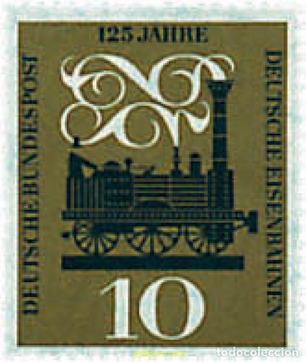 Sellos: 56278 MNH ALEMANIA FEDERAL 1960 125 ANIVERSARIO DEL FERROCARRIL