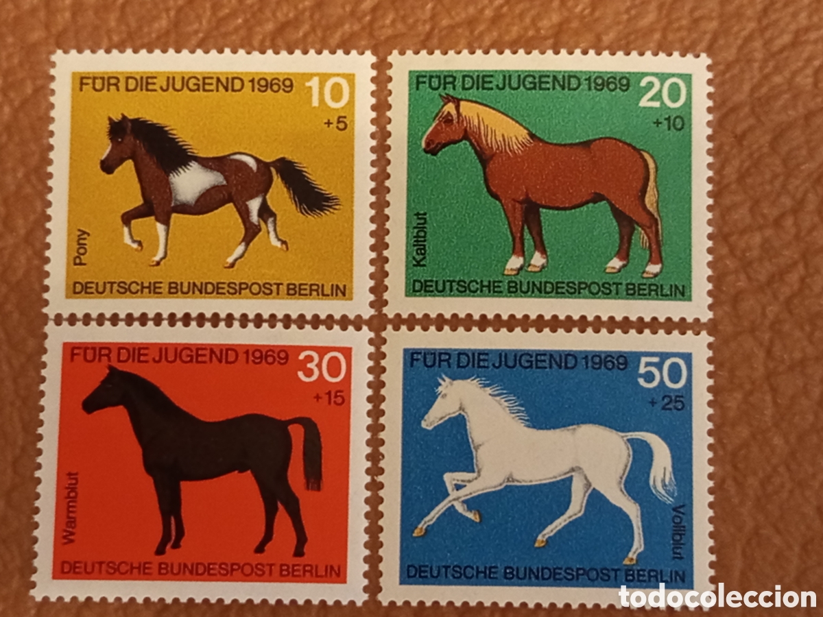 Sellos: Sellos Berl&iacute;n 1969 Caballos (Michel 334-337) F&uuml;r die Jugend