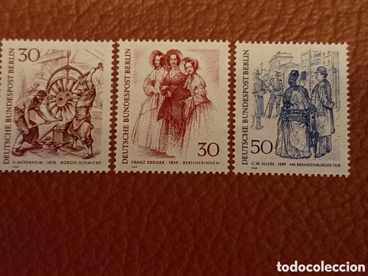 Sellos: Sellos Berl&iacute;n 1969 Arte (Michel 349, 348, 351).