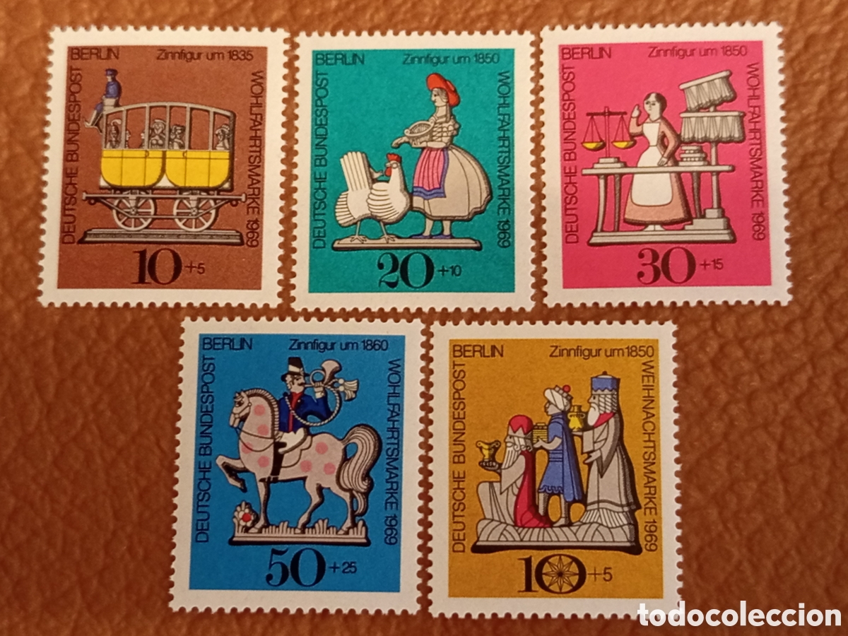 Sellos: Sellos Berl&iacute;n 1969 Esta&ntilde;o (Michel 352-356) Wohlfahrt. MNH u