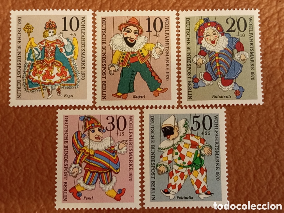 Sellos: Sellos Berl&iacute;n 1970 Marionetas (Michel 389-393) Wohlfahrt MNH
