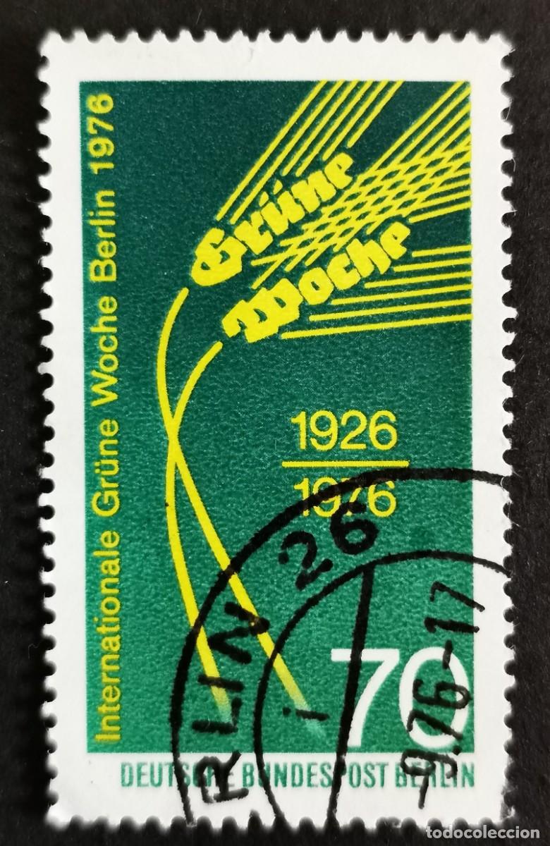 Sellos: Sello Alemania Berl&iacute;n 1976,Cartel: Espigas trigo inscripci&oacute;n Semana Verde, 70 Pf. Michel: DE-BE 516