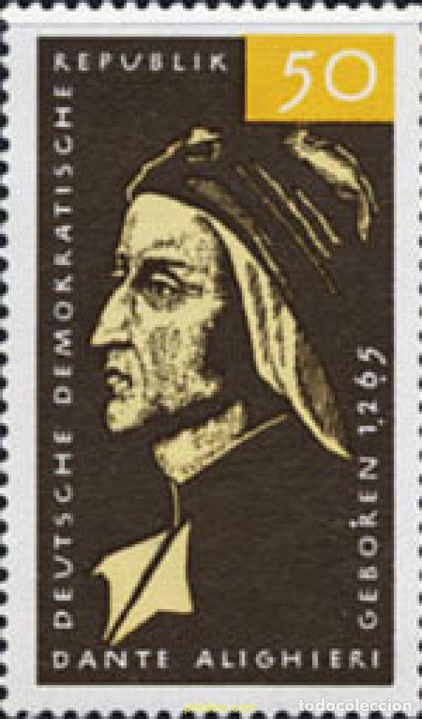 Sellos: 150610 MNH ALEMANIA DEMOCRATICA 1965 7 CENTENARIO DEL NACIMIENTO DE DANTE ALIGHIERI