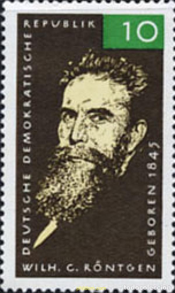 Sellos: 150609 MNH ALEMANIA DEMOCRATICA 1965 120 ANIVERSARIO DEL NACIMIENTO DE WILHELM ROENTGEN