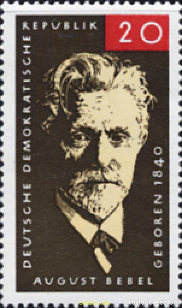 Sellos: 150607 MNH ALEMANIA DEMOCRATICA 1965 125 ANIVERSARIO DEL NACIMIENTO DE AUGUST BEBEL