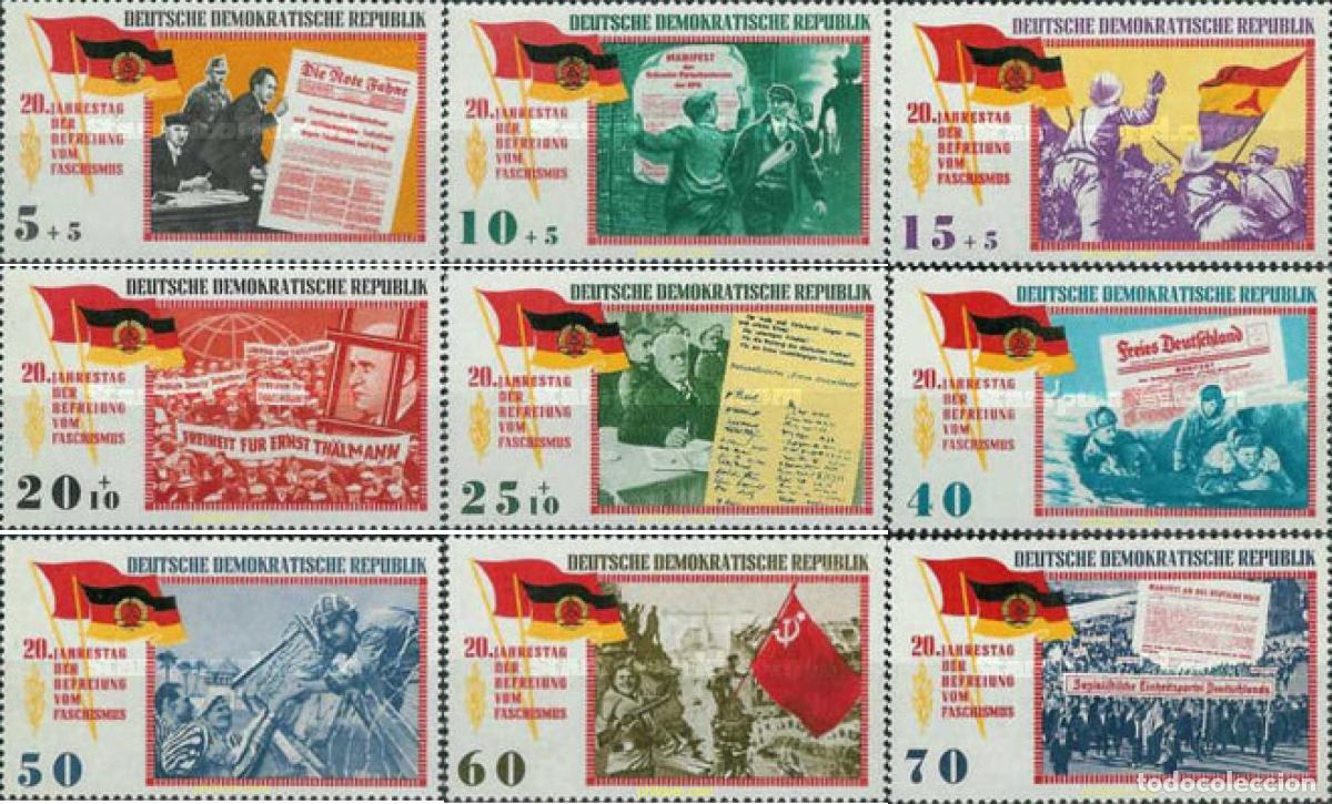 Sellos: 150612 MNH ALEMANIA DEMOCRATICA 1965 20 ANIVERSARIO DE LA LIBERACION