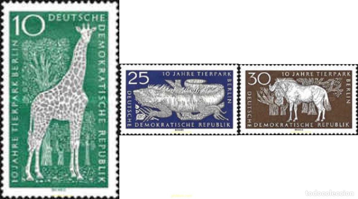 Sellos: 64510 MNH ALEMANIA DEMOCRATICA 1965 10 ANIVERSARIO DEL ZOO DE BERLIN