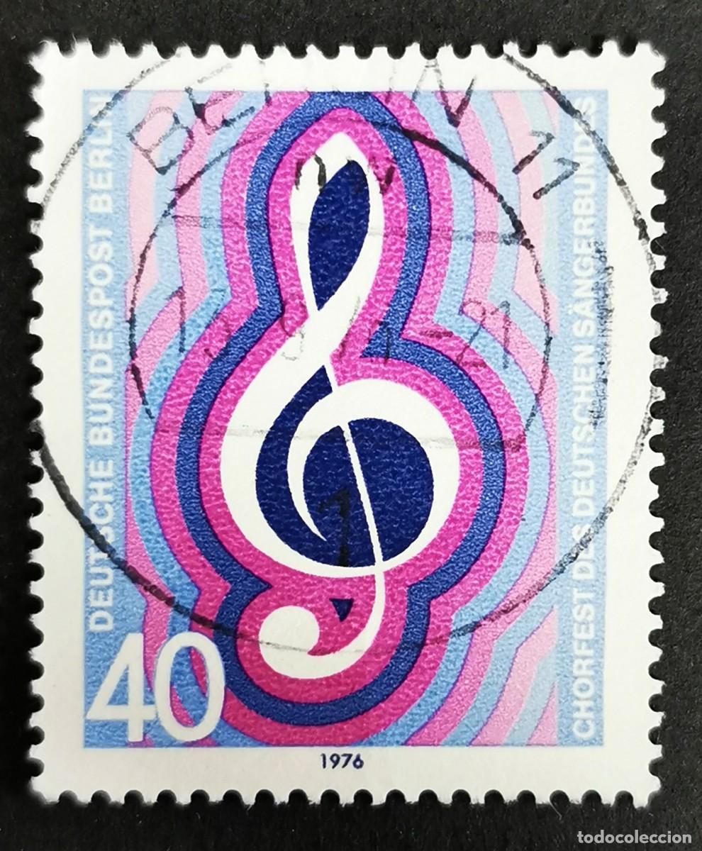 Sellos: Sello Alemania Berl&iacute;n 1976, Clave de sol, 40 Pf. Michel: DE-BE 522