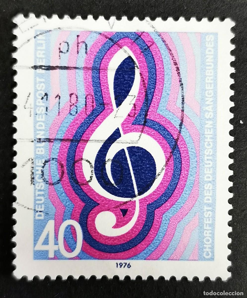 Sellos: Sello Alemania Berl&iacute;n 1976, Clave de sol, 40 Pf. Michel: DE-BE 522