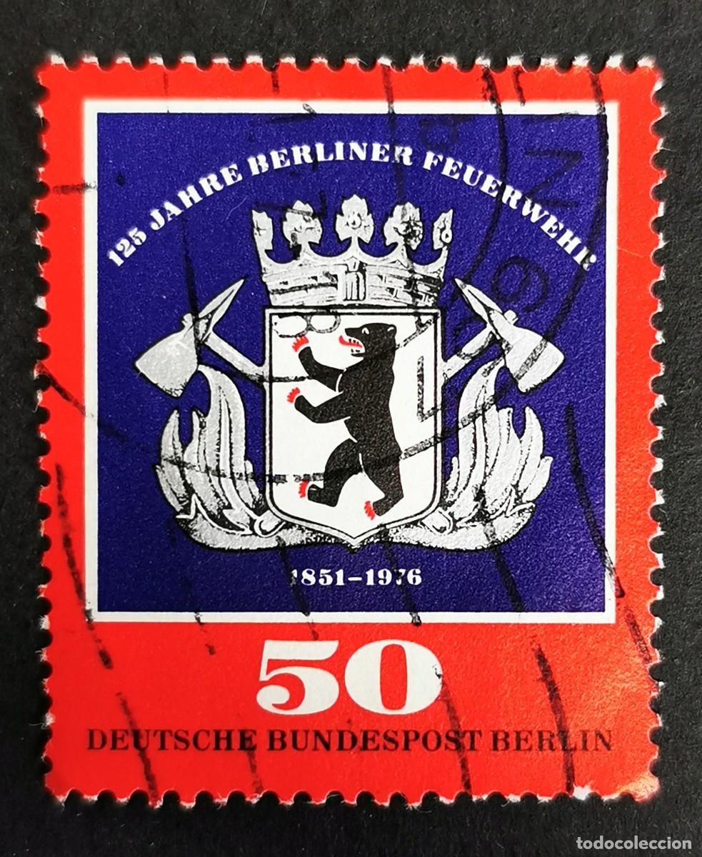 Sellos: Sello Alemania Berl&iacute;n 1976, Emblema del cuerpo de bomberos de Berl&iacute;n, 50 Pf. Michel: DE-BE 523