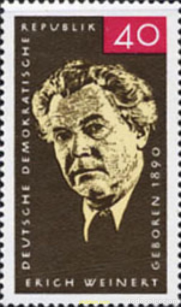 Sellos: 150620 MNH ALEMANIA DEMOCRATICA 1965 75 ANIVERSARIO DEL NACIMIENTO DE ERICH WEINERT