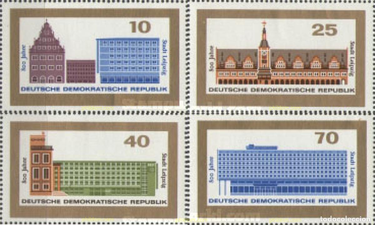 Sellos: 150621 MNH ALEMANIA DEMOCRATICA 1965 8 CENTENARIO DE LA CIUDAD DE LEIPZIG