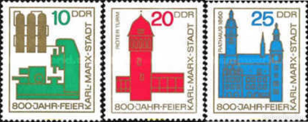 Sellos: 150616 MNH ALEMANIA DEMOCRATICA 1965 8 CENTENARIO DE KARL-MARX-STADT