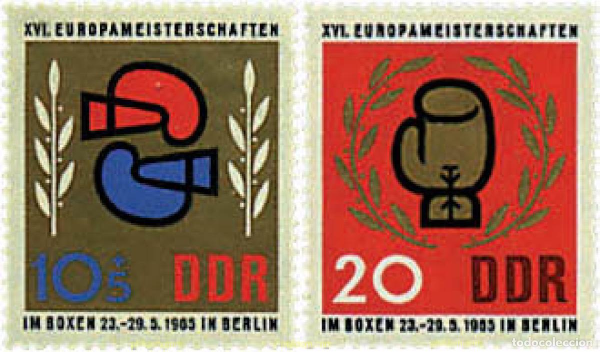 Sellos: 64509 MNH ALEMANIA DEMOCRATICA 1965 16 CAMPEONATOS EUROPEOS DE BOXEO.