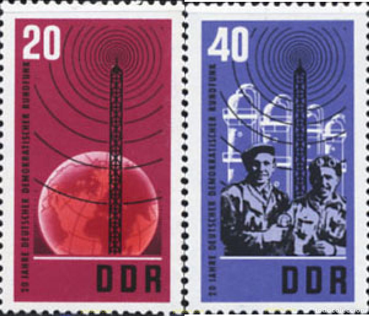 Sellos: 150613 MNH ALEMANIA DEMOCRATICA 1965 20 ANIVERSARIO DE LA RADIO DEMOCRATICA