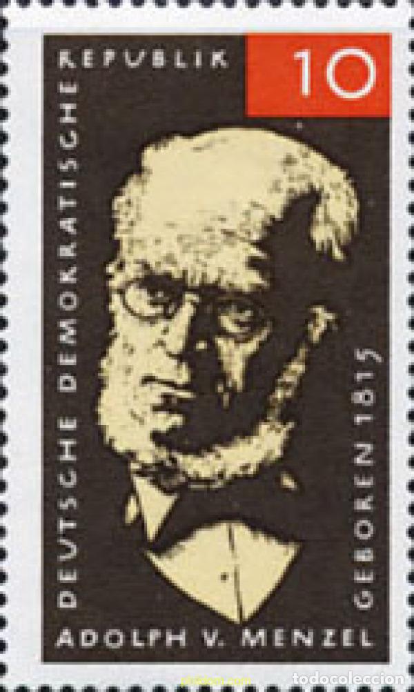 Sellos: 150624 MNH ALEMANIA DEMOCRATICA 1965 150 ANIVERSARIO DEL NACIMIENTO DE ADOLPH VON MENZEL