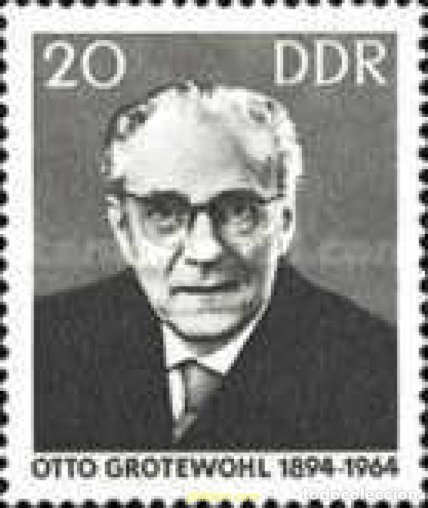 Sellos: 150625 MNH ALEMANIA DEMOCRATICA 1965 ANIVERSARIO DE LA MUERTE DEL PRESIDENTE OTTO GROTEWOHL