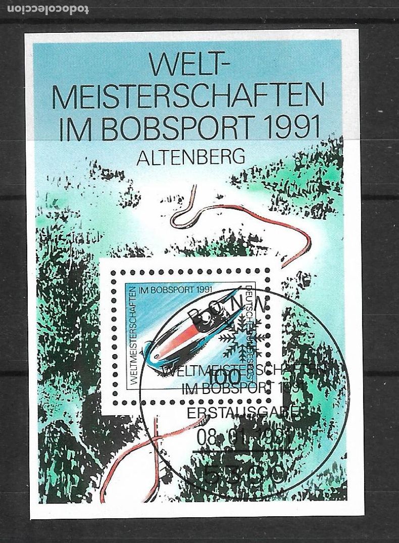 Sellos: alemania 1991 michel hoja bloque 23 usado ** - 24/10