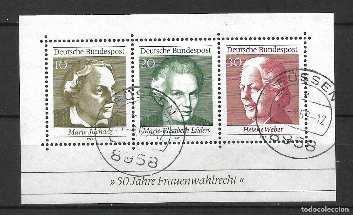 Sellos: alemania 1969 michel hoja bloque 5 usado ** - 24/10