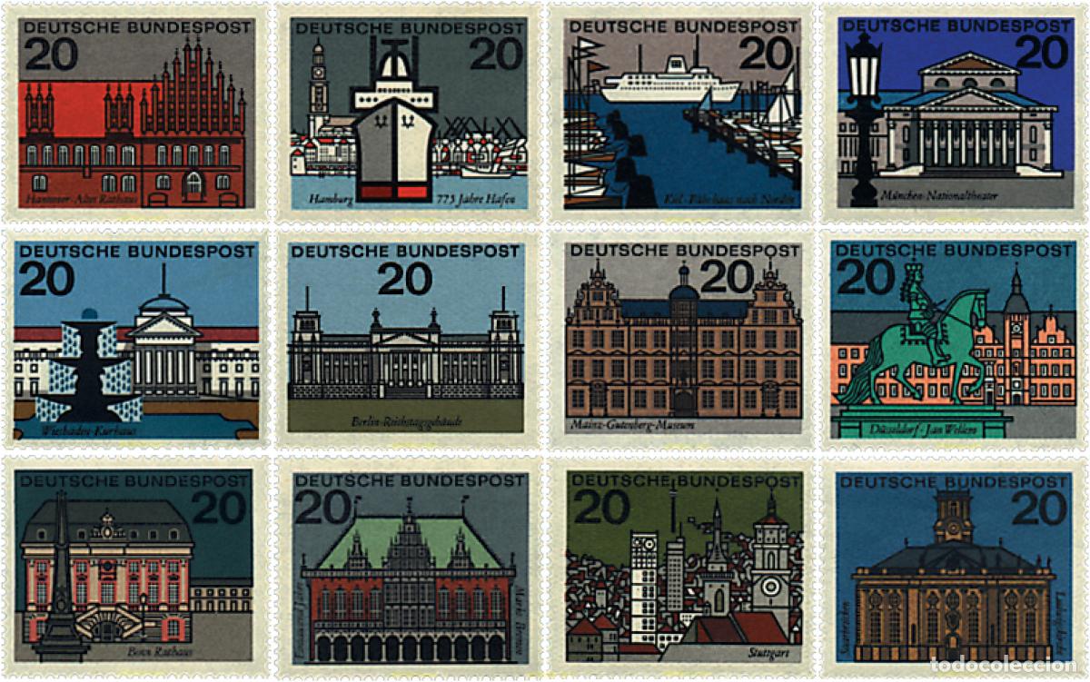 Sellos: 64909 MNH ALEMANIA FEDERAL 1964 CAPITALES DE LAS LANDER
