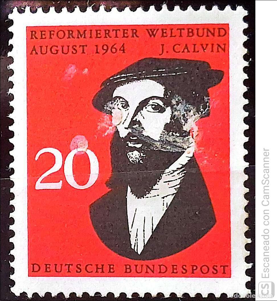 Sellos: Alemania Federal. 307 Congreso mundial de las iglesias reformadas: Retrato de Jean Calvin. 1964. Sel
