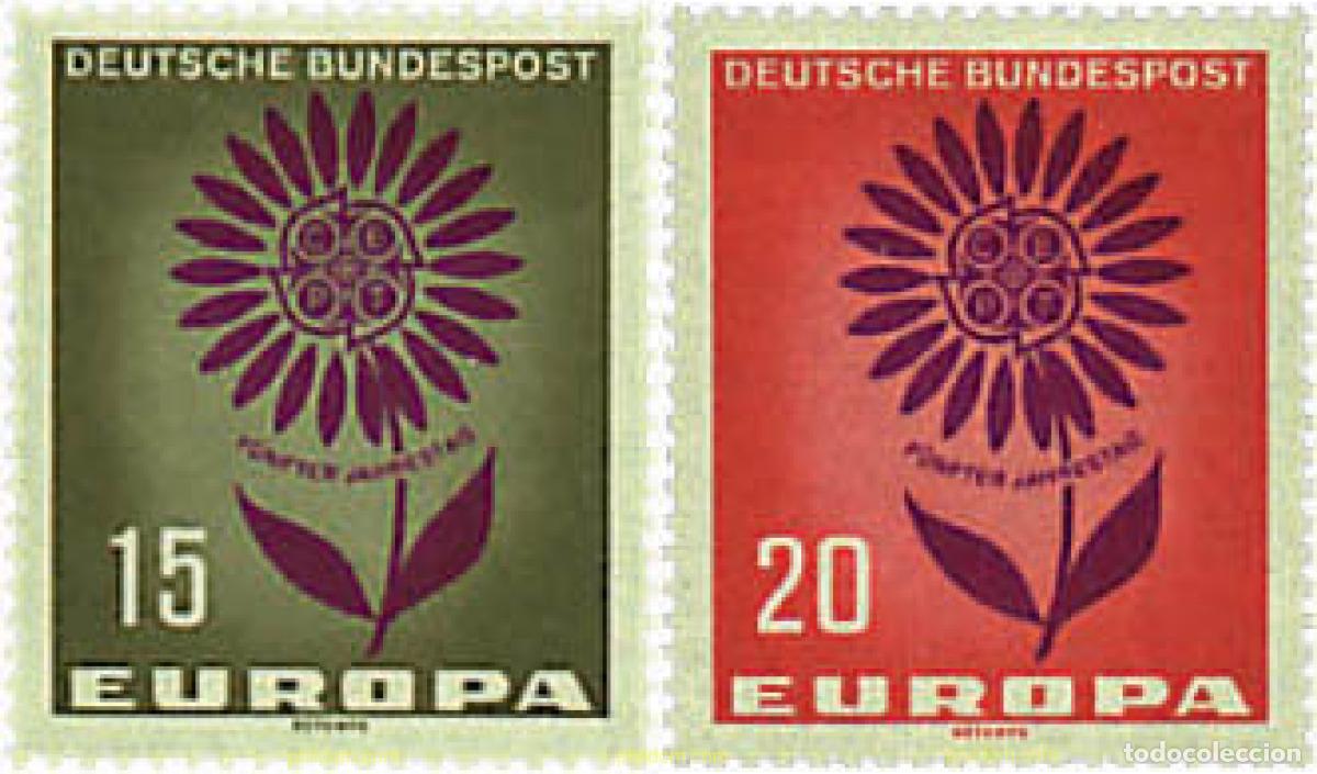 Sellos: 97445 MNH ALEMANIA FEDERAL 1964 EUROPA CEPT. MARGARITA CON 22 PETALOS
