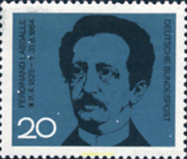 Sellos: 150100 MNH ALEMANIA FEDERAL 1964 CENTENARIO DE LA MUERTE DE FERDINAND LASSALLE