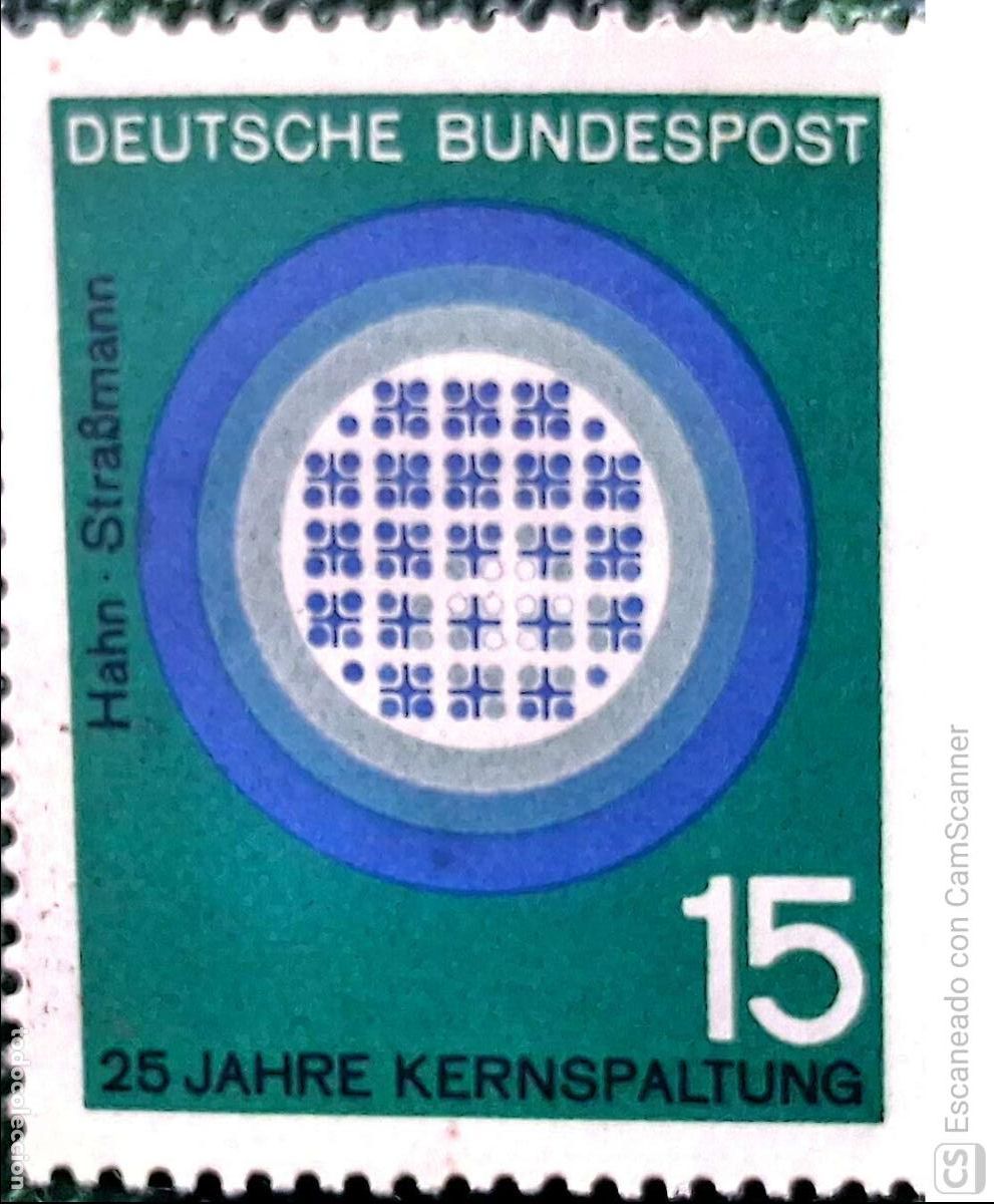 Sellos: Alemania Federal. 311 Ciencia y tecnolog&iacute;a: Resplandor azul del reactor y el homenaje a los cient&iacute;fi
