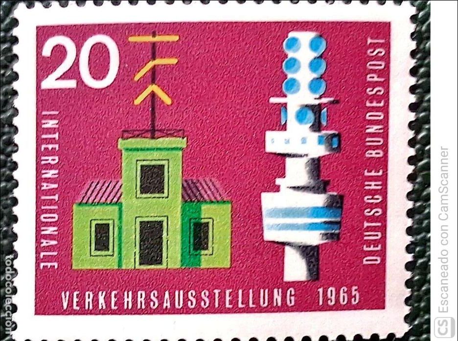 Sellos: Alemania Federal. 343 Exposici&oacute;n internacional de transportes: Tel&eacute;grafo y torre de telecomunicacion