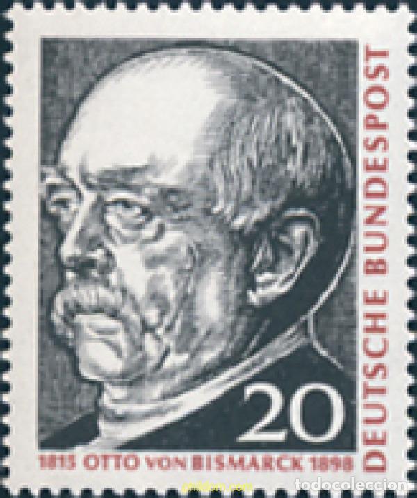 Sellos: 150105 MNH ALEMANIA FEDERAL 1965 150 ANIVERSARIO DEL NACIMIENTO DE OTTO VON BISMARCK