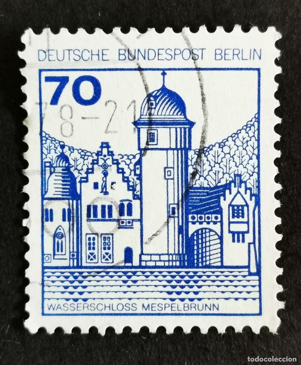 Sellos: Sello Alemania Berl&iacute;n 1977, Castillo de agua de Mespelbrunn, 70 Pf. Michel: DE-BE 538AI
