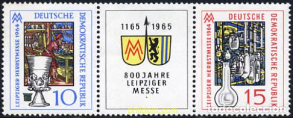 Sellos: 166135 MNH ALEMANIA DEMOCRATICA 1964 FERIA DE OTO&Ntilde;O DE LEIPZIG