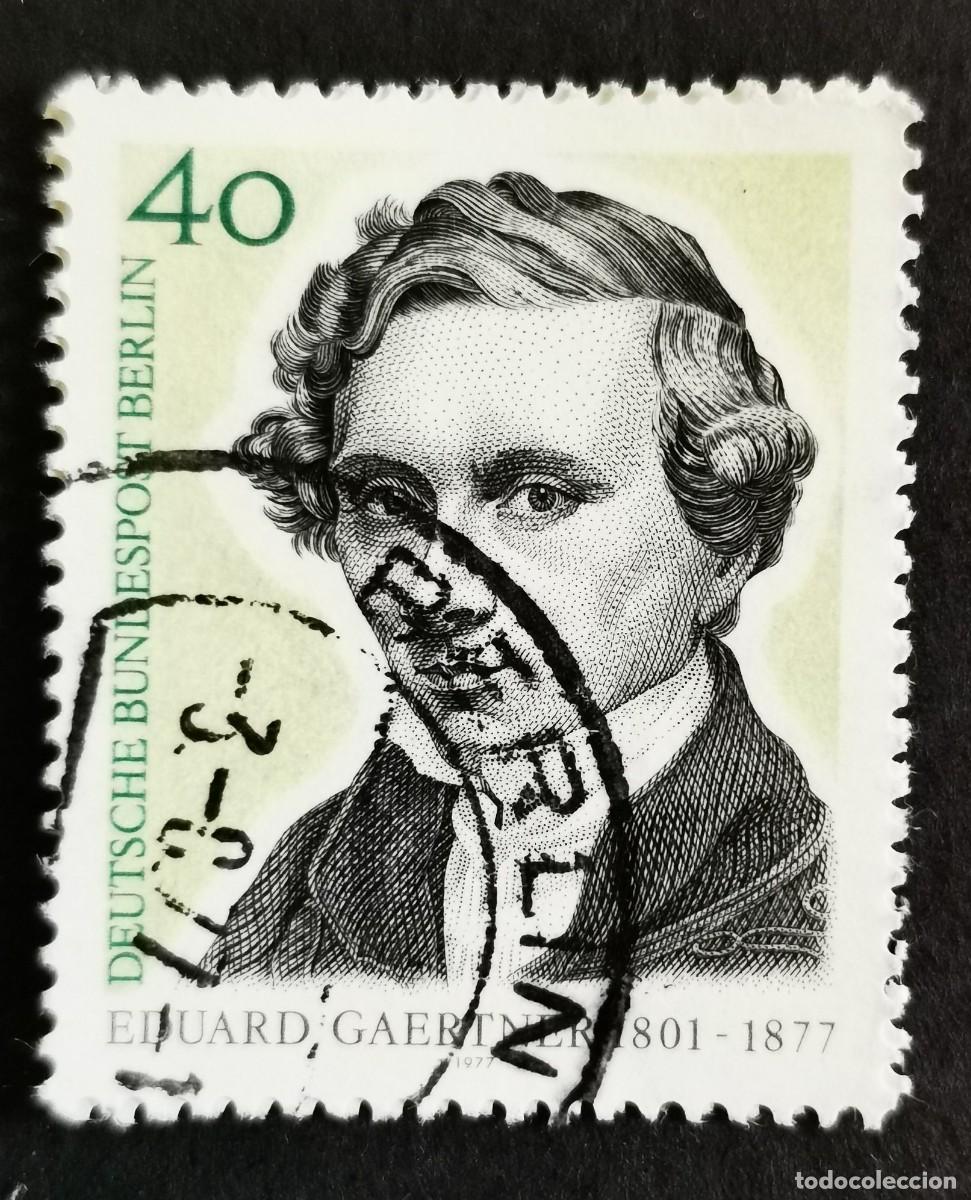Sellos: Sello Alemania Berl&iacute;n 1977, Eduard Gaertner, artista (autorretrato), 40 Pf. Michel: DE-BE 542