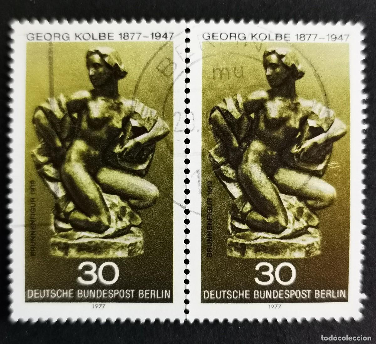 Sellos: Sello Alemania Berl&iacute;n 1977, Figura femenina, de Georg Kolbe (escultor), 30 Pf. Michel: DE-BE 543