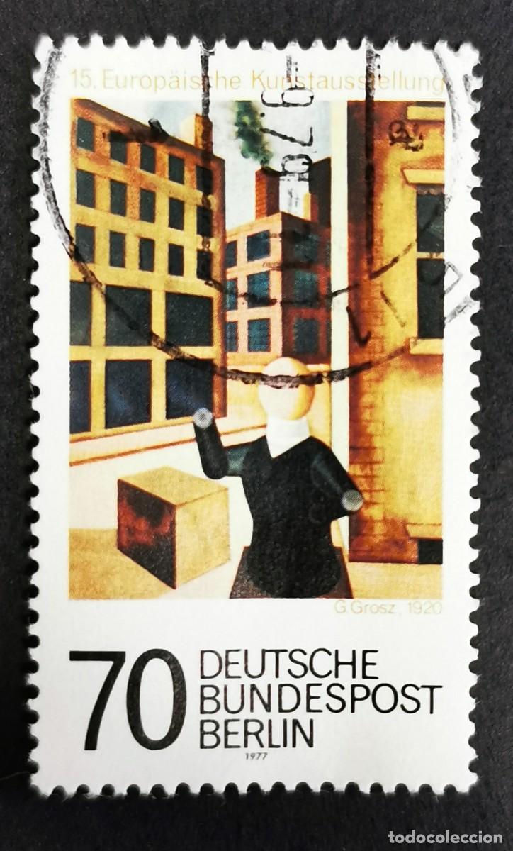 Sellos: Sello Alemania Berl&iacute;n 1977, Cuadro sin t&iacute;tulo de George Grosz, 1920, 70 Pf. Michel: DE-BE 551