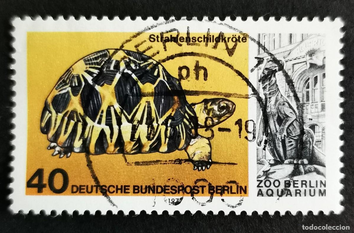 Sellos: Sello Alemania Berl&iacute;n 1977, Tortuga radiada , 40 Pf. Michel: DE-BE 554